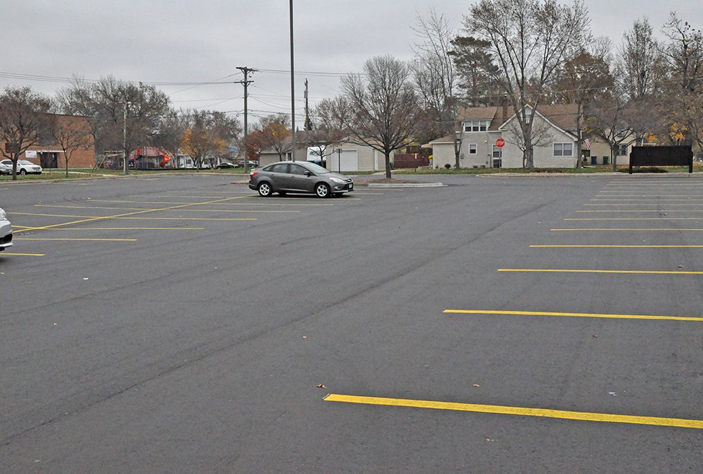 Completed church parking lot after the repave project